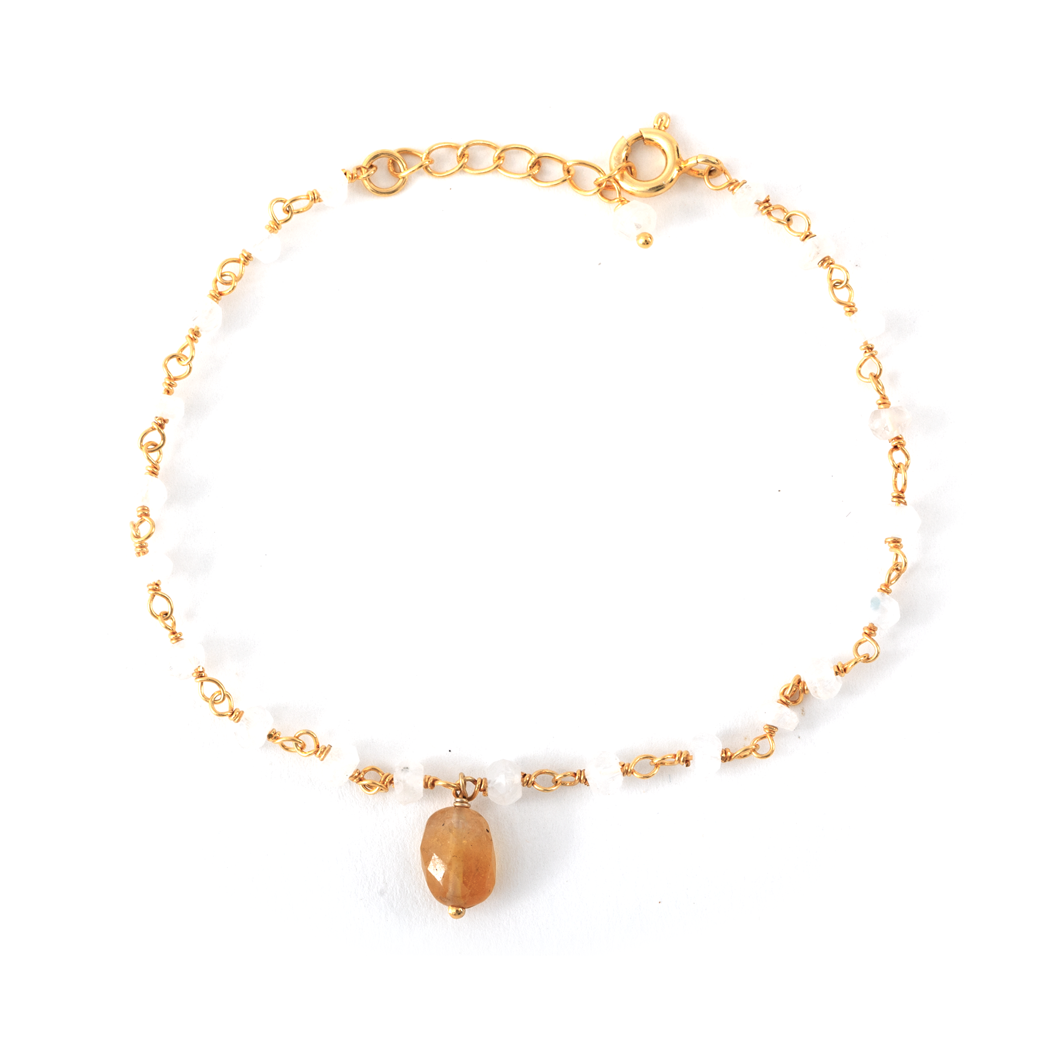 White Rainbow Stones and Yellow Sapphire